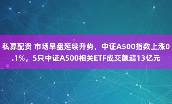 私募配资 市场早盘延续升势，中证A500指数上涨0.1%，5只中证A500相关ETF成交额超13亿元