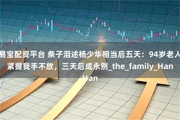 易宝配资平台 条子泪述杨少华相当后五天:94岁老人紧握我手不放,三天后成永别_the_family_Han